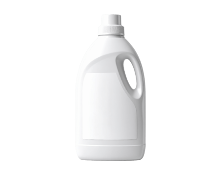 A pristine, blank white plastic bottle of laundry detergent or fabric softener png