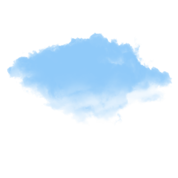 Bright Blue Puffy Cloud Element with Depth and Highlighted Edges png