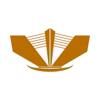 minimalist abstract design of tower crown vector