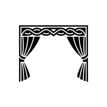 Art Deco Curtain Frame, Geometric Elegance vector