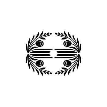Geometric Laurel Emblem, Minimalist - Decorative vector