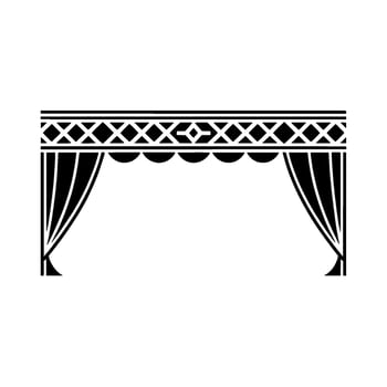 Art Deco Stage Curtain Silhouette, Elegant Minimalism vector