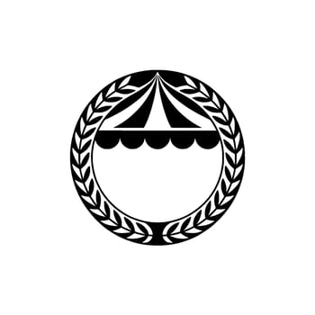 Geometric Emblem Nautical Circle with Laurel Wreath vector