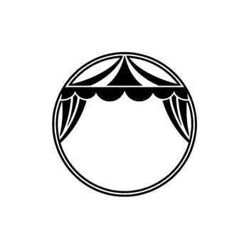 Stylized Tent Emblem, Vintage Illustration, Circular vector