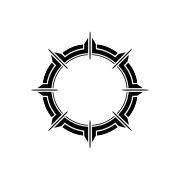 Geometric Tribal Circle, Dark Silhouette, Minimalist - Pattern vector