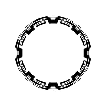 Geometric Circle Frame, Minimalist, Modern Outline - Abstract vector