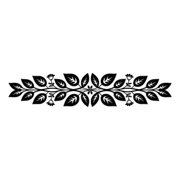 Stylized Leaf Border, Elegant Floral vector