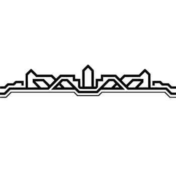 Abstract Cityscape Line Art, Minimalist Urban Silhouette vector