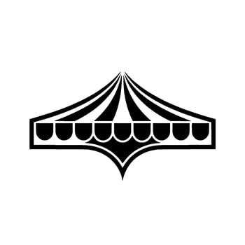 Geometric Tent Silhouette, Minimalist - Emblem vector