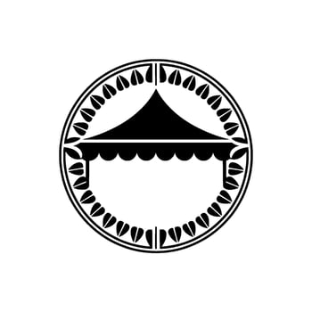 Vintage Tent Emblem, Celebration, Circular Motif vector