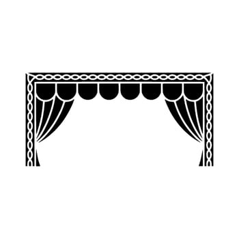 Elegant Archway with Curtains Vintage Illustration vector