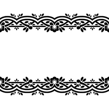 Elegant Botanical Border, Vintage Element - Background - Floral vector