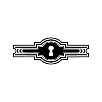 Art Deco Keyhole Emblem, Vintage Security Symbol vector