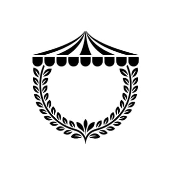 Elegant Shield Emblem, Vintage Tent Silhouette vector