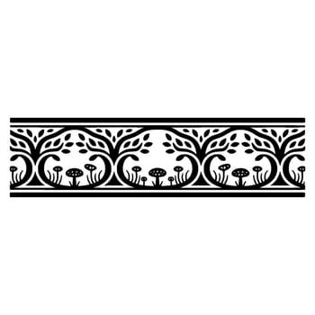 Art Nouveau Botanical Border, Elegant Decorative Element - Pattern vector