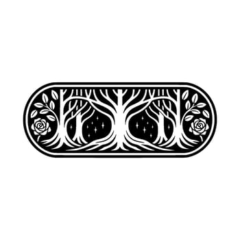 Celestial Tree of Life Emblem, Vintage Botanical Illustration vector