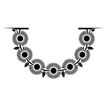 Stylized Sunflower Garland, Minimalist - Floral vector