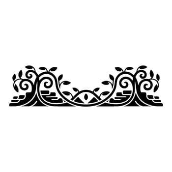Elegant Black Floral Border, Vintage Element - Swirls, Decorative vector
