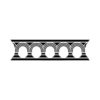 Art Deco Archway Ornament, Geometric Border vector