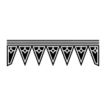 Geometric Deco Banner, Stylized Black White vector