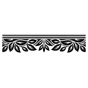 Elegant Botanical Border, Vintage Style - Ribbon - Foliage vector
