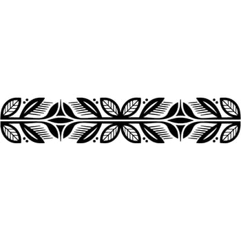 Stylized Leaf Border, Elegant Botanical - Foliage - Leaves vector