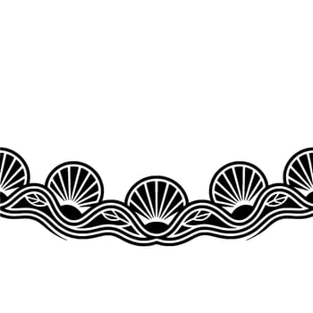 Art Deco Seashell Border Elegant Marine Motif vector