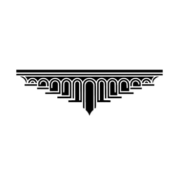 Art Deco Ornament, Geometric Border, Elegant - Retro vector