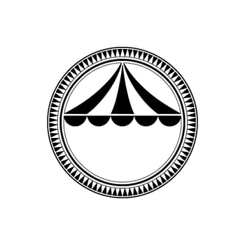 Geometric Tent Emblem, Minimalist - Circular vector