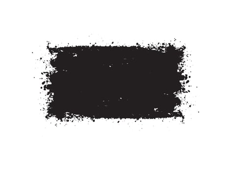 Black Ink Grunge Rectangle, Bold Artistic Brush Stroke Background. vector