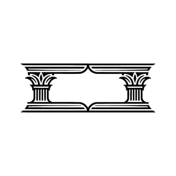 Elegant Deco Frame with Classical Columns - Minimalism vector