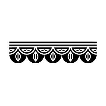 Geometric Deco Border, Stylized Black White - Decorative vector