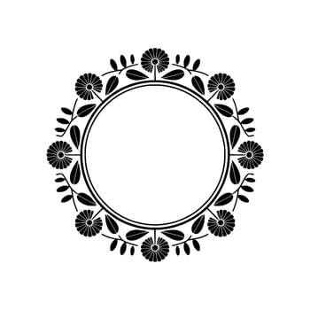 Elegant Floral Frame, Minimalist, Vintage Aesthetic - Botanical vector