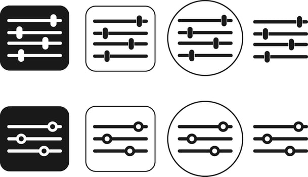 Audio Slider Interface Icon Set vector