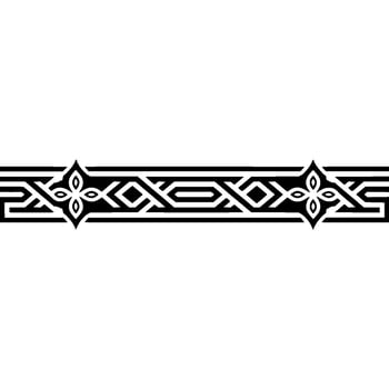 Geometric Celtic Border, Intricate Black White - Ornamentation vector