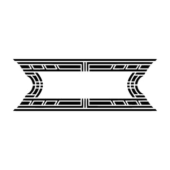 Geometric Deco Border, Minimalist , Elegant Outline - Symmetrical vector