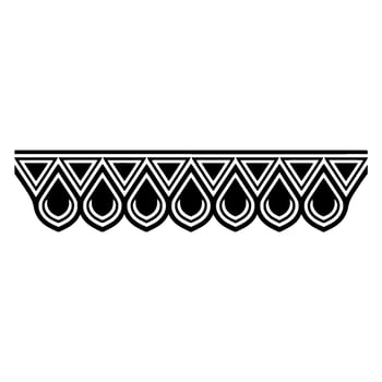 Art Deco Geometric Border, Stylized Black White Pattern vector