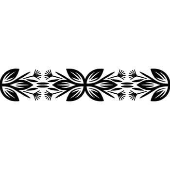 Stylized Botanical Border, Vintage Element - Floral - Foliage vector