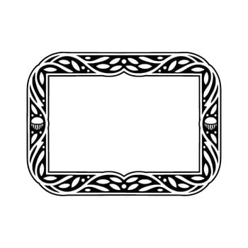 Art Nouveau Frame, Intricate Black White vector