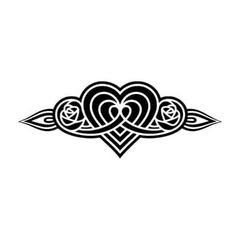 Intricate Celtic Heart Ornament, Vintage Style vector