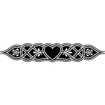 Intricate Celtic Heart Border, Vintage Element - Floral vector