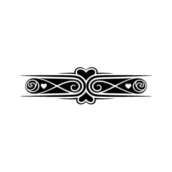 Elegant Black White Decorative Border with Hearts vector