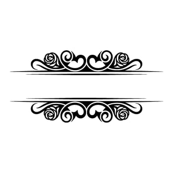 Elegant Black Floral Border, Vintage Element - Ornament, Separation vector