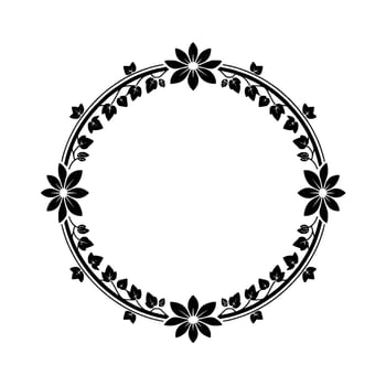 Elegant Floral Border, Vintage , Circular Frame - Wreath vector
