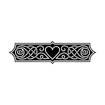 Intricate Celtic Heart Border, Vintage Element - Ornament vector