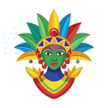 Vibrant Illustration Woman in Headdress for Ethnic Celebration or Cultural Event vector