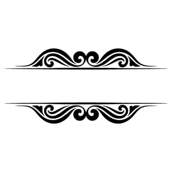 Elegant Black Swirl Border, Vintage Element - Line vector