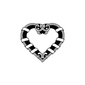 Intricate Celtic Heart Emblem, Vintage Style vector