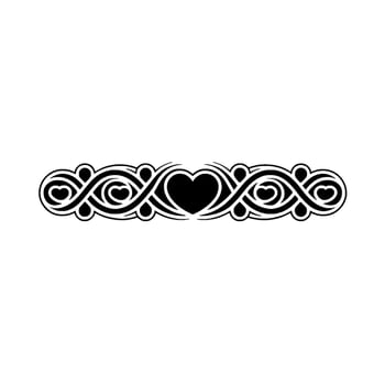 Intricate Celtic Heart Border, Vintage Element - Linear vector