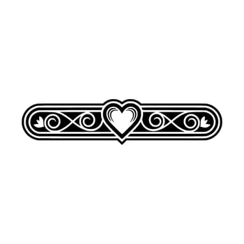 Intricate Heart Border, Vintage Element vector
